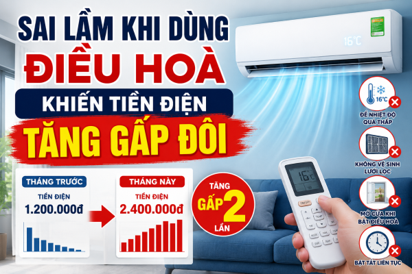 Sai lầm khi dùng điều hoà